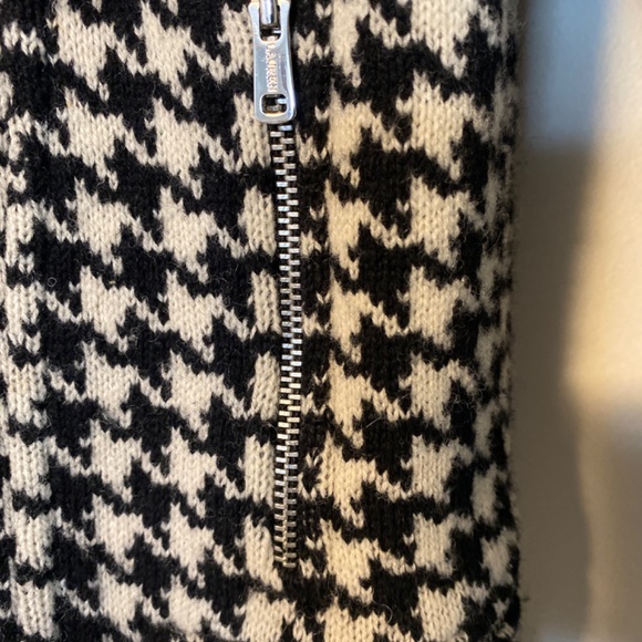 Ralph Lauren Wool Houndstooth Motorcycle Sweater Jacket M - Picture 3 of 3